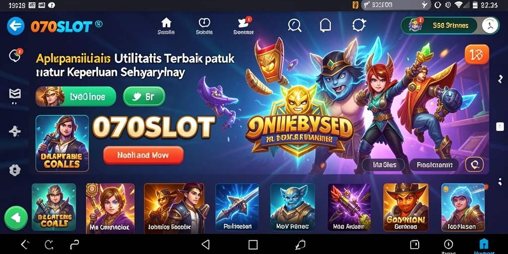Tampilan antarmuka utama <strong>070SLOT</strong> yang menarik dan informatif.