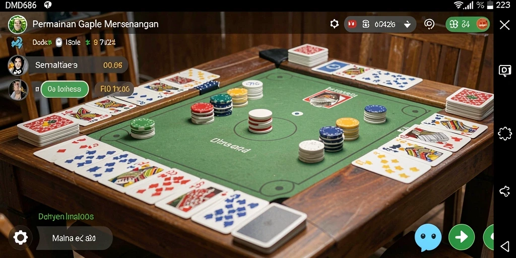 Gameplay seru dalam DMD686, saat bermain Gaple dengan teman.