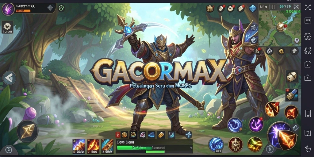 Tangkapan layar GACORMAX yang menunjukkan aksi pertarungan epik dalam dunia MMORPG.