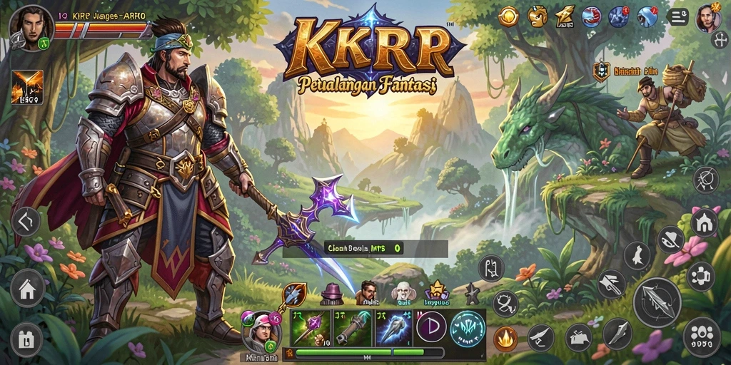 Screenshot gameplay KKRP menampilkan aksi pertarungan seru dalam dunia ARPG.
