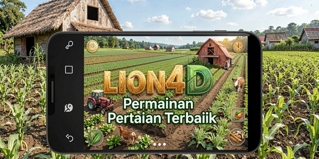 Screenshot utama LION4D menunjukkan momen seru saat bertani.