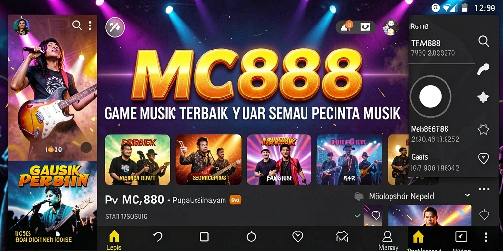 Tampilan gameplay MC888 dengan berbagai fitur musik interaktif.
