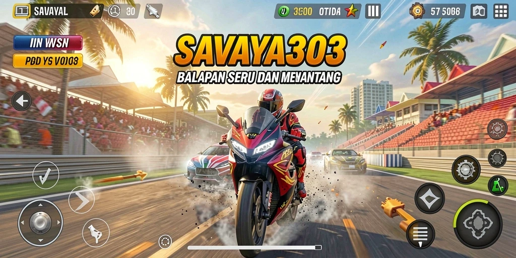 Tampilan gameplay SAVAYA303 yang mendebarkan saat balapan.