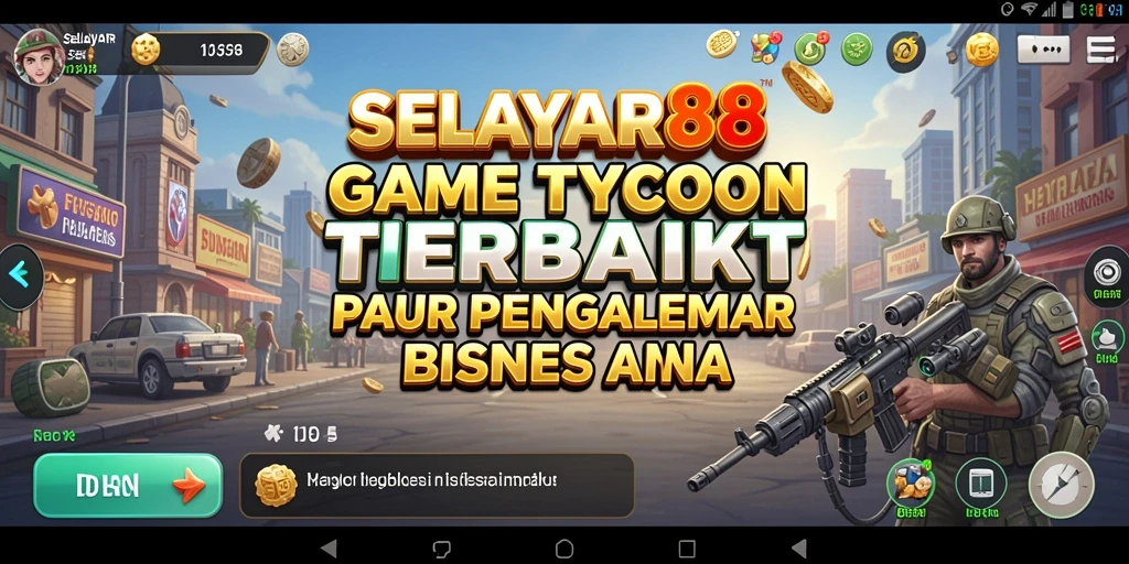 Tampilan utama gameplay <strong>SELAYAR88</strong> yang menampilkan berbagai bisnis yang dikelola.