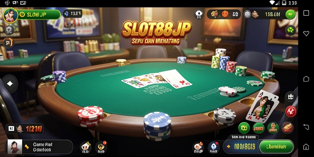 Tampilan gameplay seru di SLOT88JP saat bermain Poker.